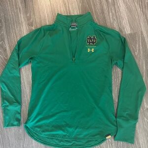 Women's Under Armour Green Notre Dame Fighting Irish Quarter-Zip size small